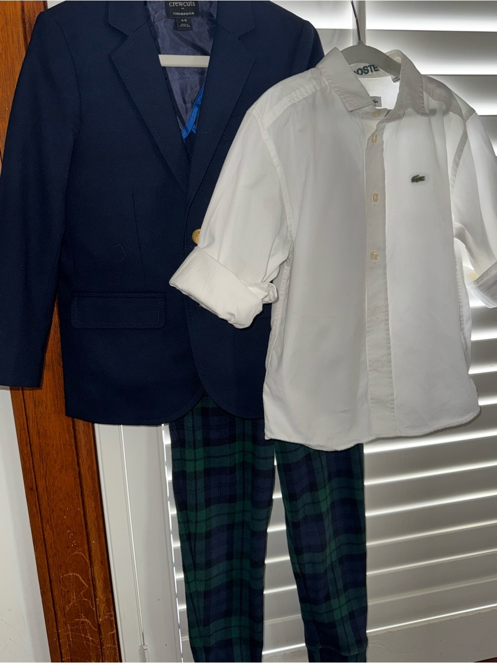 J.Crew Legacy Thompson Blazer & Lacoste Crisp White Button-Down Shirt (size 4-5)